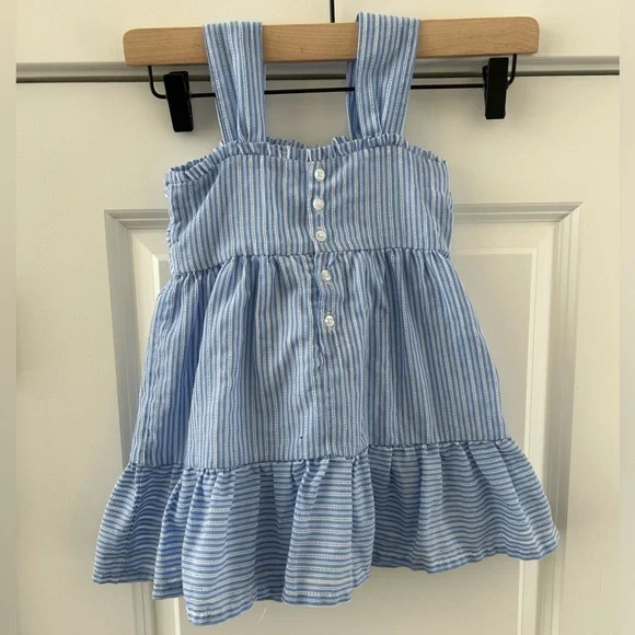 Mayoral Girls Blue & White Stripe Bow Dress Sz 3 - Picture 5 of 8